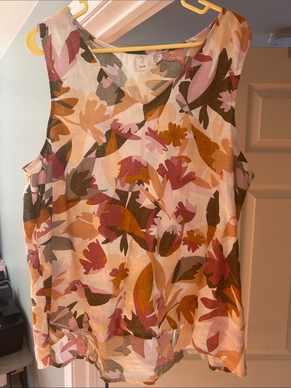 Joie Floral Sleeveless Camisole in Pink, Rust & Olive